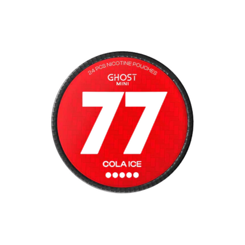 Buy cheapest online 77 Ghost Mini Extra Strong Nicotine Pouches Snus - 20mg Cola Ice at lowest price in uk