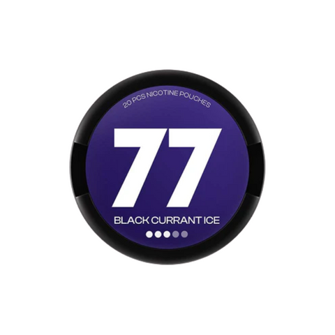 Buy cheapest online 77 Medium Nicotine Pouches Snus - 10.4mg Range Black Currant Ice at lowest price in uk