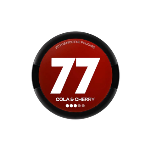 Buy cheapest online 77 Medium Nicotine Pouches Snus - 10.4mg Range Cola & Cherry at lowest price in uk