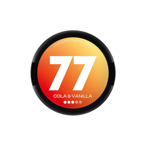 Buy cheapest online 77 Medium Nicotine Pouches Snus - 10.4mg Range Cola & Vanilla at lowest price in uk