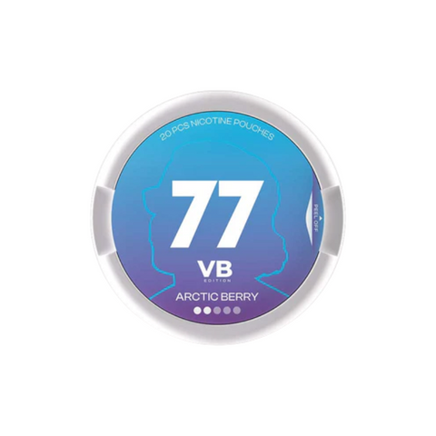 Buy cheapest online 77 VB Edition Light Nicotine Pouches Range Snus - 5/10/20mg Arctic Berry 5mg at lowest price in uk