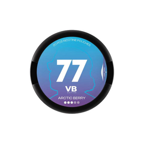 Buy cheapest online 77 VB Edition Light Nicotine Pouches Range Snus - 5/10/20mg Arctic Berry 10mg at lowest price in uk