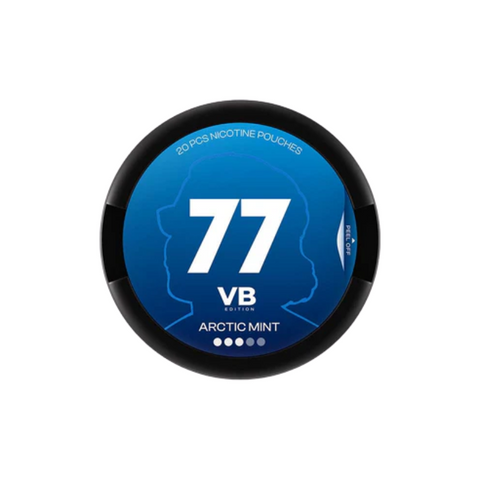 Buy cheapest online 77 VB Edition Light Nicotine Pouches Range Snus - 5/10/20mg Arctic Mint 10mg at lowest price in uk