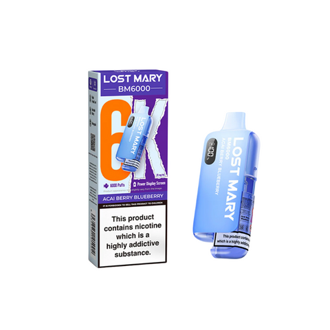 Buy cheapest online Lost Mary BM6000 Prefilled Pod Kit - Box of 5 (Ban Proof) Acai Berry Blueberry at lowest price in uk
