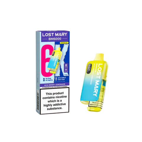 Buy cheapest online Lost Mary BM6000 Prefilled Pod Kit - Box of 5 (Ban Proof) Acai Berry Lemonade at lowest price in uk