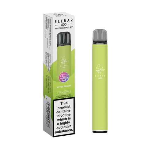 Buy cheapest online Elfbar 600 Prefilled Pod Kit - Complaint June 1st (Ban Proof) Apple Peach at lowest price in uk