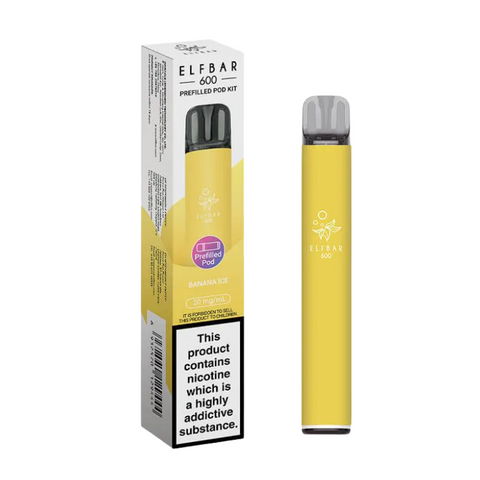 Buy cheapest online Elfbar 600 Prefilled Pod Kit - Complaint June 1st (Ban Proof) Banana Ice at lowest price in uk