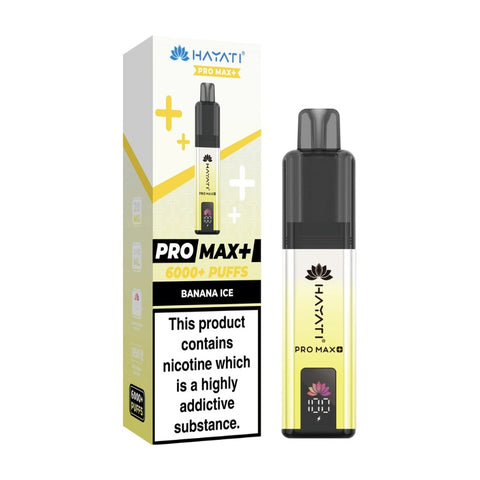 Buy cheapest online Hayati Pro Max+ 6000 Pod Kit - Complaint June 1st (Ban Proof) Banana Ice at lowest price in uk