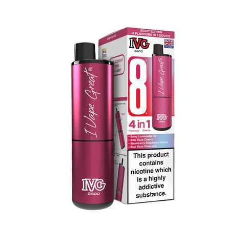 Buy cheapest online IVG 2400 Prefilled Pod Kit - Complaint June 1st (Ban Proof) Berry Edition (4 in 1) at lowest price in uk