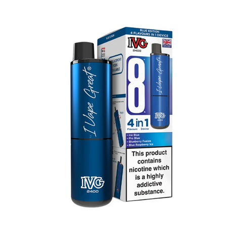 Buy cheapest online IVG 2400 Prefilled Pod Kit - Complaint June 1st (Ban Proof) Blue Edition (4 in 1) at lowest price in uk