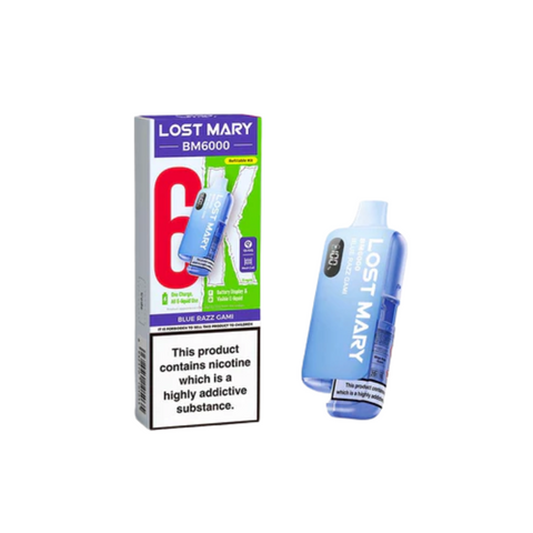 Buy cheapest online Lost Mary BM6000 Prefilled Pod Kit - Box of 5 (Ban Proof) Blue Razz Gami at lowest price in uk
