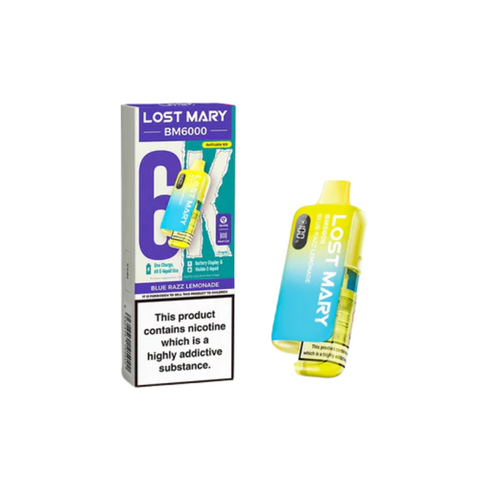 Buy cheapest online Lost Mary BM6000 Prefilled Pod Kit - Box of 5 (Ban Proof) Blue Razz Lemonade at lowest price in uk
