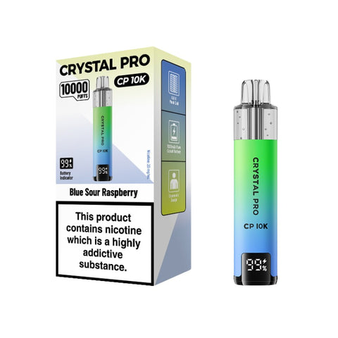 Buy cheapest online Crystal Pro CP 10000 Puffs Disposable Vape Blue Sour Raspberry at lowest price in uk