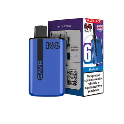 Buy cheapest online IVG SAVR 3000 Puffs Prefilled Pod Vape Kit - Complaint June 1st (Ban Proof) Blueberry at lowest price in uk