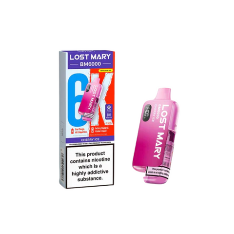 Buy cheapest online Lost Mary BM6000 Prefilled Pod Kit - Box of 5 (Ban Proof) Cherry Ice at lowest price in uk