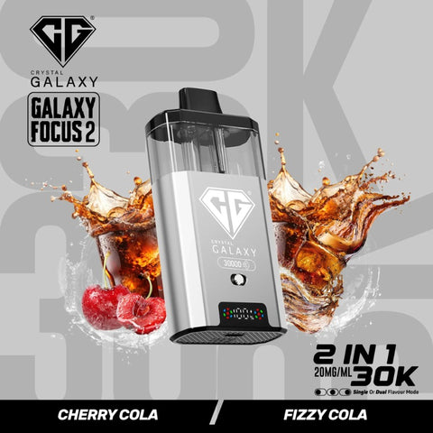 Buy cheapest online Crystal Galaxy Focus 2 30000 Puffs - Complaint June 1st (Ban Proof) Cherry Cola Fizzy Cola at lowest price in uk