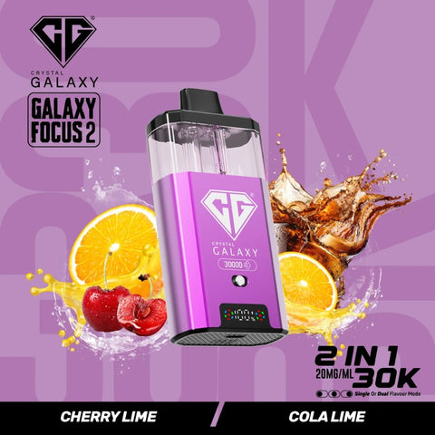 Buy cheapest online Crystal Galaxy Focus 2 30000 Puffs - Complaint June 1st (Ban Proof) Cherry Lime Cola Lime at lowest price in uk