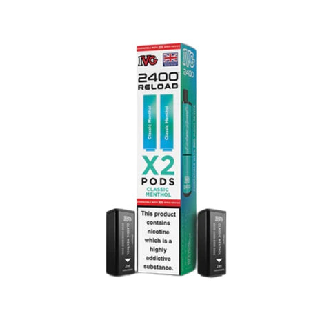 Buy cheapest online IVG 2400 2 In 1 Reload Pods 20mg - Compliant June 1st (Ban Proof) Classic Menthol at lowest price in uk