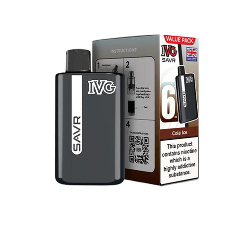 Buy cheapest online IVG SAVR 3000 Puffs Prefilled Pod Vape Kit - Complaint June 1st (Ban Proof) Cola Ice at lowest price in uk