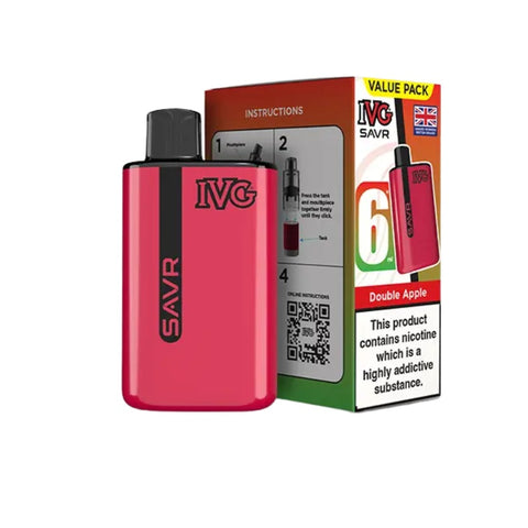 Buy cheapest online IVG SAVR 3000 Puffs Prefilled Pod Vape Kit - Complaint June 1st (Ban Proof) Double Apple at lowest price in uk