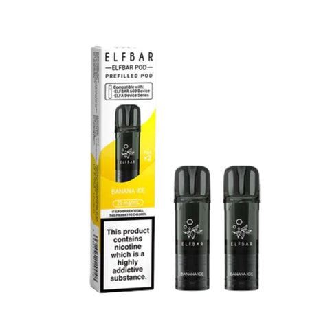 Buy cheapest online Elfbar 600 Prefilled Pods 2 Pack - Compliant June 1st (Ban Proof) Banana Ice at lowest price in uk