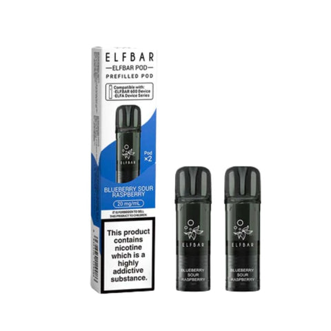 Buy cheapest online Elfbar 600 Prefilled Pods 2 Pack - Compliant June 1st (Ban Proof) Blueberry Sour Raspberry at lowest price in uk