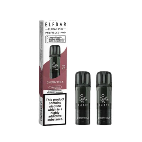Buy cheapest online Elfbar 600 Prefilled Pods 2 Pack - Compliant June 1st (Ban Proof) Cherry Cola at lowest price in uk