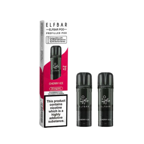 Buy cheapest online Elfbar 600 Prefilled Pods 2 Pack - Compliant June 1st (Ban Proof) Cherry Ice at lowest price in uk