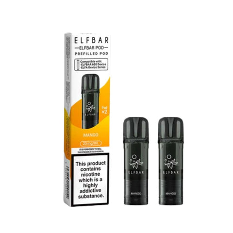 Buy cheapest online Elfbar 600 Prefilled Pods 2 Pack - Compliant June 1st (Ban Proof) Mango at lowest price in uk