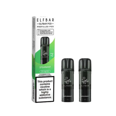 Buy cheapest online Elfbar 600 Prefilled Pods 2 Pack - Compliant June 1st (Ban Proof) Spearmint at lowest price in uk