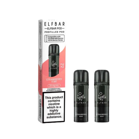 Buy cheapest online Elfbar 600 Prefilled Pods 2 Pack - Compliant June 1st (Ban Proof) Strawberry Kiwi at lowest price in uk