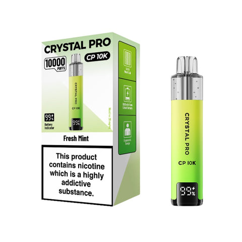 Buy cheapest online Crystal Pro CP 10000 Puffs Disposable Vape Fresh Mint at lowest price in uk