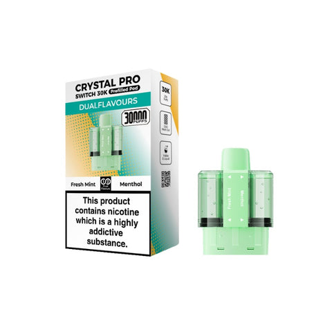 Buy cheapest online Crystal Pro Switch 30K Puffs Prefilled Pods (Ban Proof) Fresh Mint & Menthol at lowest price in uk