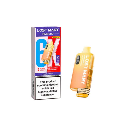Buy cheapest online Lost Mary BM6000 Prefilled Pod Kit - Box of 5 (Ban Proof) Fruit Punch at lowest price in uk