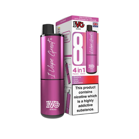 Buy cheapest online IVG 2400 Prefilled Pod Kit - Complaint June 1st (Ban Proof) Fruits Edition (4 in 1) at lowest price in uk