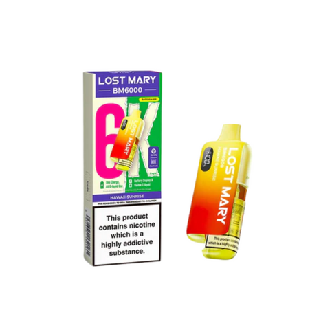 Buy cheapest online Lost Mary BM6000 Prefilled Pod Kit - Box of 5 (Ban Proof) Hawaii Sunrise at lowest price in uk