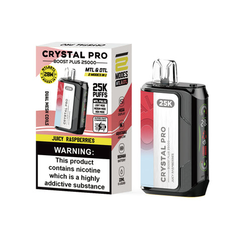 Buy cheapest online Crystal Pro Boost Plus 25k Disposable Vape Box of 5 at lowest price in uk