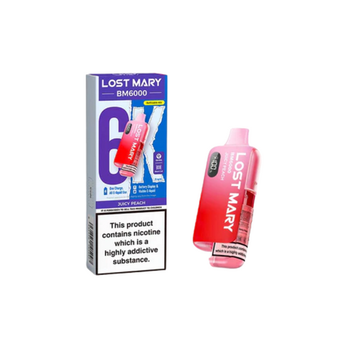Buy cheapest online Lost Mary BM6000 Prefilled Pod Kit - Box of 5 (Ban Proof) Juicy Peach at lowest price in uk