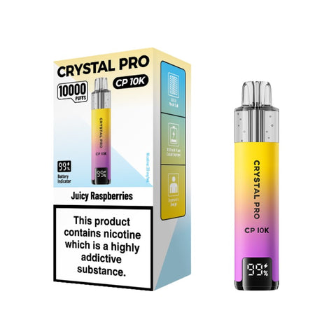 Buy cheapest online Crystal Pro CP 10000 Puffs Disposable Vape Juicy Raspberries at lowest price in uk