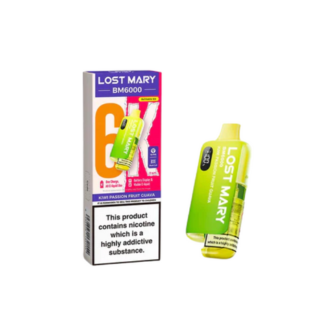 Buy cheapest online Lost Mary BM6000 Prefilled Pod Kit - Box of 5 (Ban Proof) Kiwi Passion Fruit Guava at lowest price in uk
