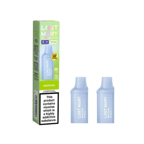 Buy cheapest online Lost Mary BM600 Replacement Pods - Pack of 2 Menthol at lowest price in uk