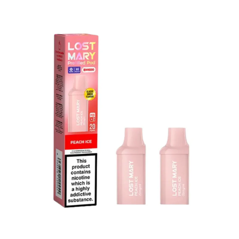 Buy cheapest online Lost Mary BM600 Replacement Pods - Pack of 2 Peach Ice at lowest price in uk