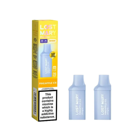 Buy cheapest online Lost Mary BM600 Replacement Pods - Pack of 2 Pineapple Ice at lowest price in uk