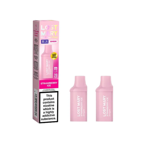 Buy cheapest online Lost Mary BM600 Replacement Pods - Pack of 2 Strawberry Ice at lowest price in uk