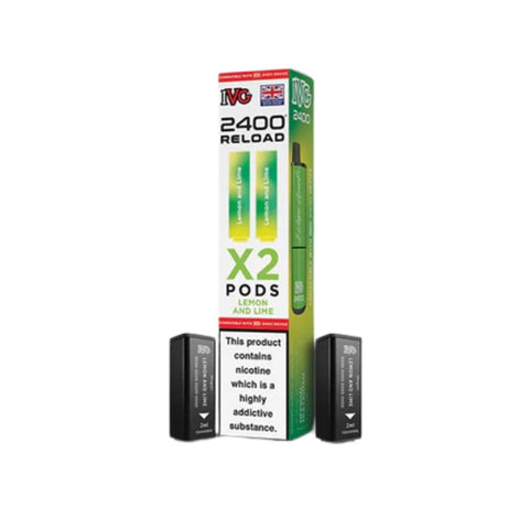 Buy cheapest online IVG 2400 2 In 1 Reload Pods 20mg - Compliant June 1st (Ban Proof) Lemon & Lime at lowest price in uk