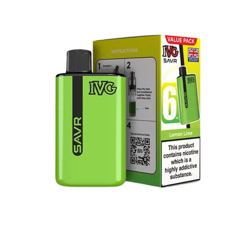 Buy cheapest online IVG SAVR 3000 Puffs Prefilled Pod Vape Kit - Complaint June 1st (Ban Proof) Lemon Lime at lowest price in uk
