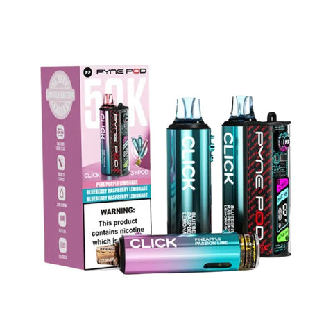 Buy cheapest online Pyne Pod Click 50000 Puffs Prefilled Vape kit - Pack of 5 (Ban Proof) Lemonade Edition at lowest price in uk