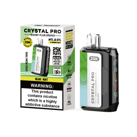 Buy cheapest online Crystal Pro Boost Plus 25k Disposable Vape Box of 5 at lowest price in uk