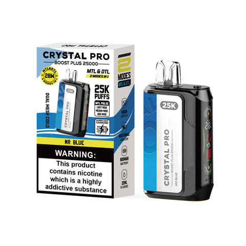 Buy cheapest online Crystal Pro Boost Plus 25k Disposable Vape Box of 5 at lowest price in uk