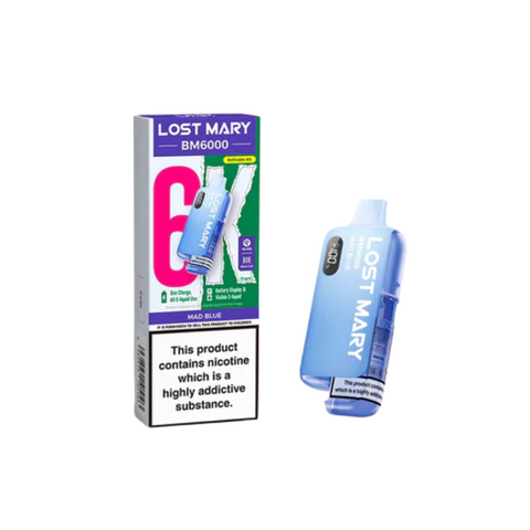 Buy cheapest online Lost Mary BM6000 Prefilled Pod Kit - Box of 5 (Ban Proof) Mad Blue at lowest price in uk
